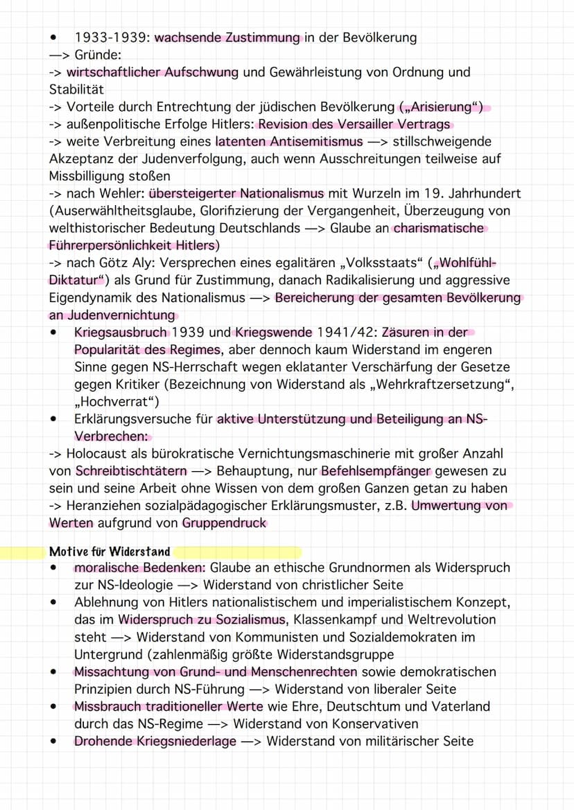 Stufen abweichenden verhalten im Dritten Reich"
generelle kritik
am System
●
●
Anpassung, Unterstützung und
Widerstand
●
Nonkonformität
●
pr