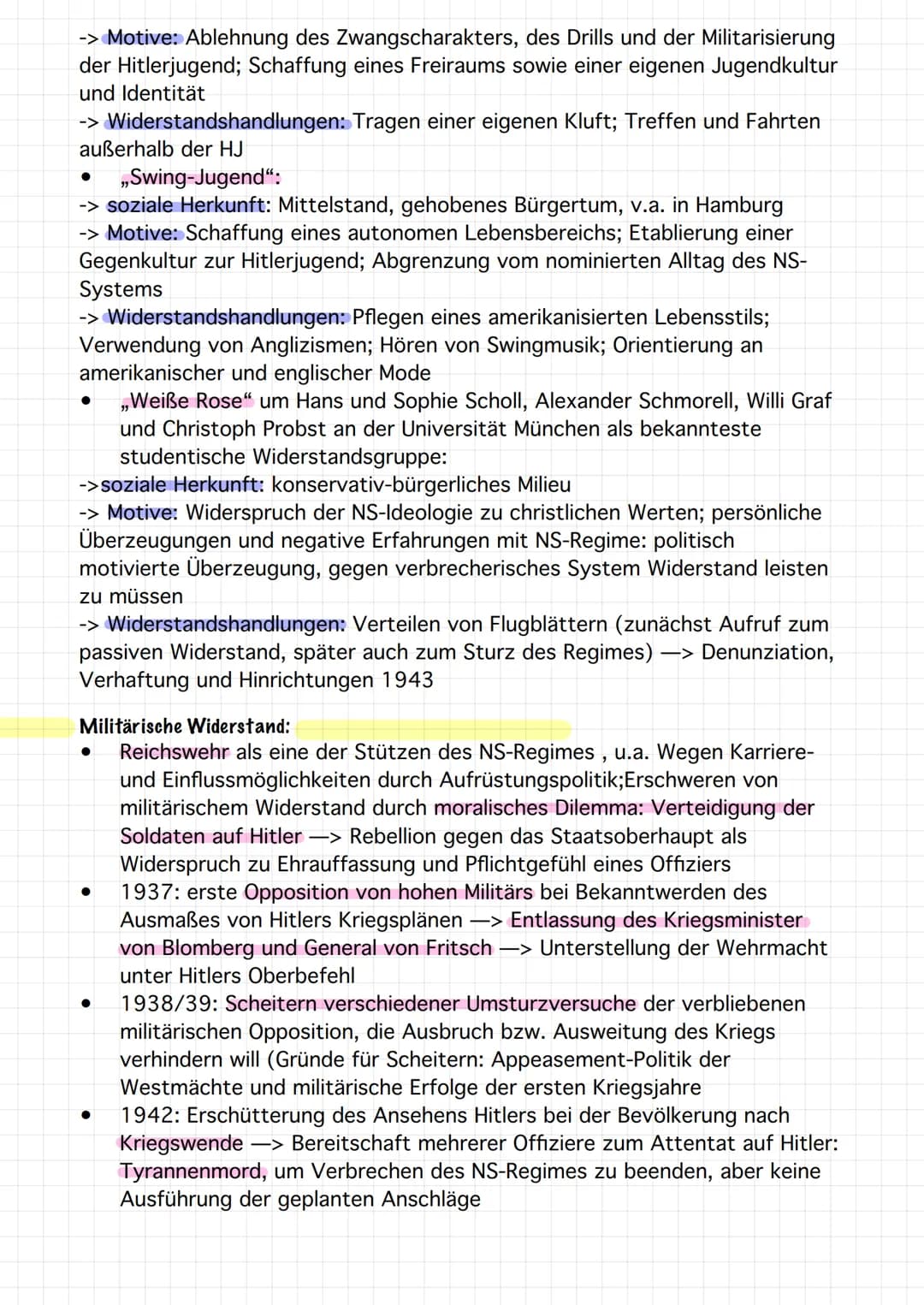 Stufen abweichenden verhalten im Dritten Reich"
generelle kritik
am System
●
●
Anpassung, Unterstützung und
Widerstand
●
Nonkonformität
●
pr
