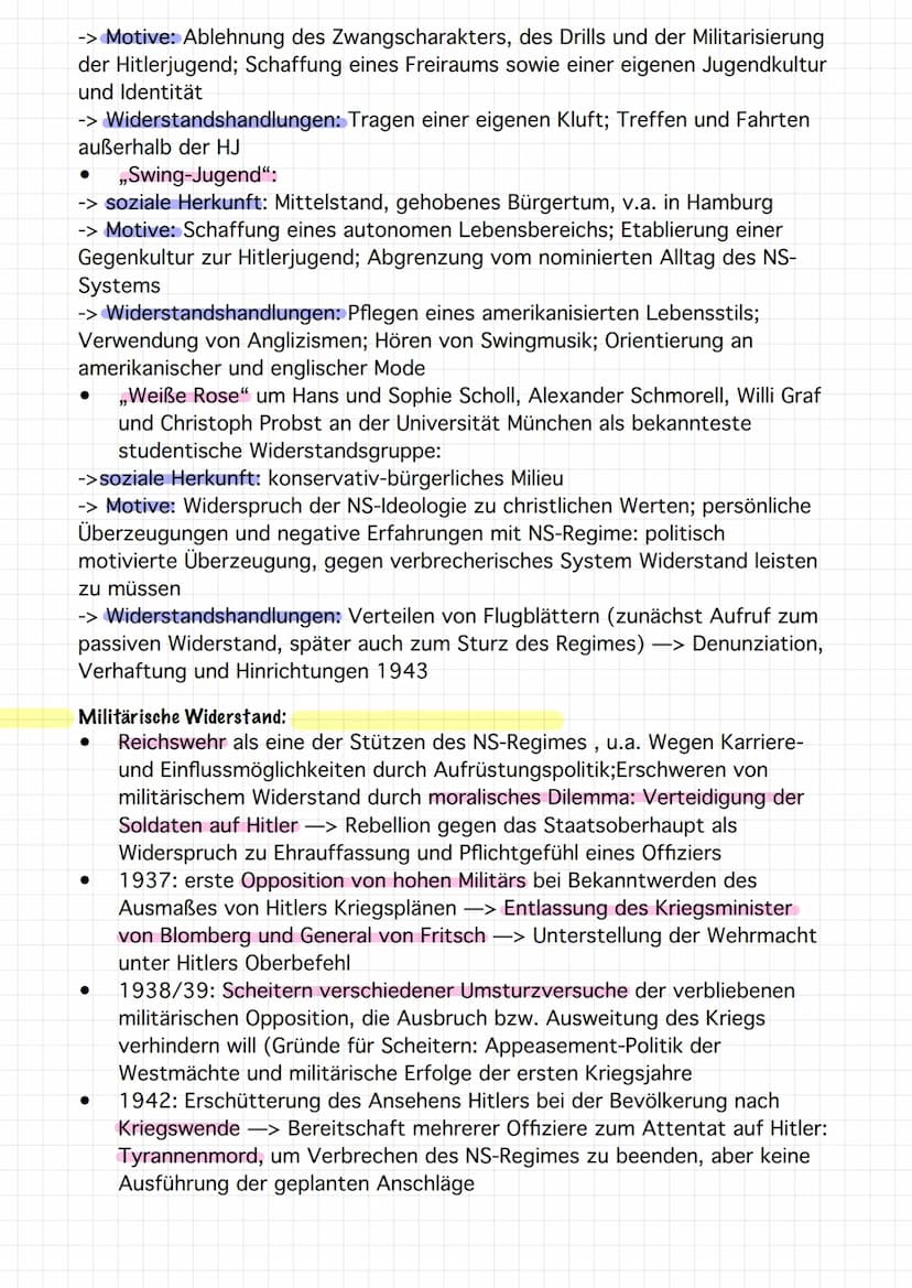 Stufen abweichenden verhalten im Dritten Reich"
generelle kritik
am System
●
●
Anpassung, Unterstützung und
Widerstand
●
Nonkonformität
●
pr