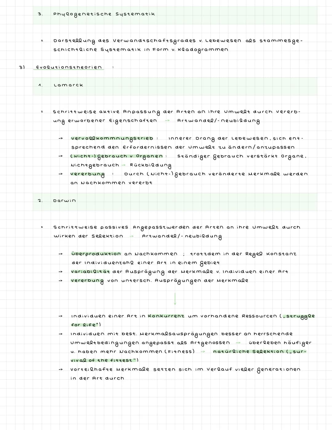 ^)
2)
Evolution
über die generationen hinweg ablaufende veränderung der erblichen Merk-
male v. Populationen
Vielfalt u. systematische Ordnu