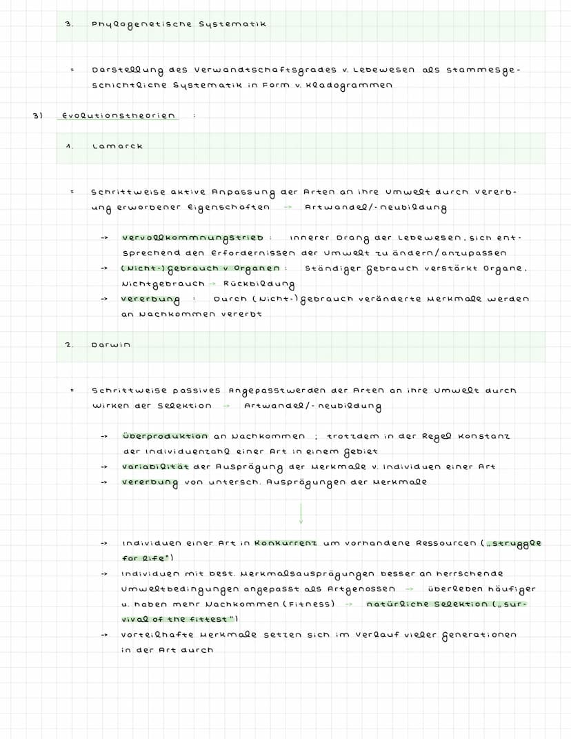^)
2)
Evolution
über die generationen hinweg ablaufende veränderung der erblichen Merk-
male v. Populationen
Vielfalt u. systematische Ordnu