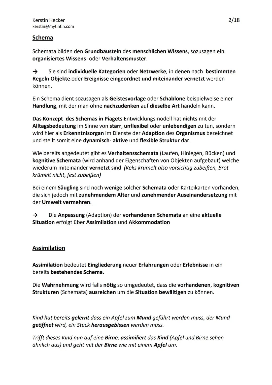 Jean Piagets Theorie der geistigen Entwicklung
Die Theorie Jean Piagets, geht davon aus, dass menschliche Erkenntnis durch aktives
Handeln u
