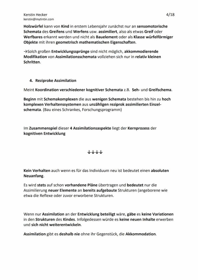 Jean Piagets Theorie der geistigen Entwicklung
Die Theorie Jean Piagets, geht davon aus, dass menschliche Erkenntnis durch aktives
Handeln u