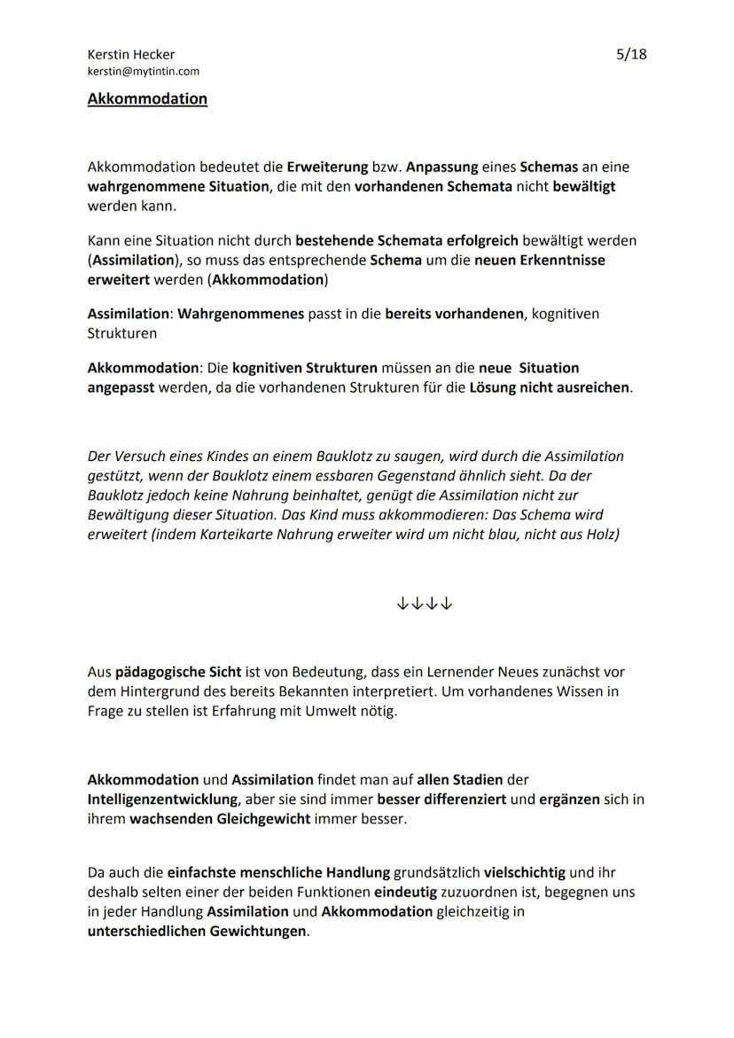 Jean Piagets Theorie der geistigen Entwicklung
Die Theorie Jean Piagets, geht davon aus, dass menschliche Erkenntnis durch aktives
Handeln u