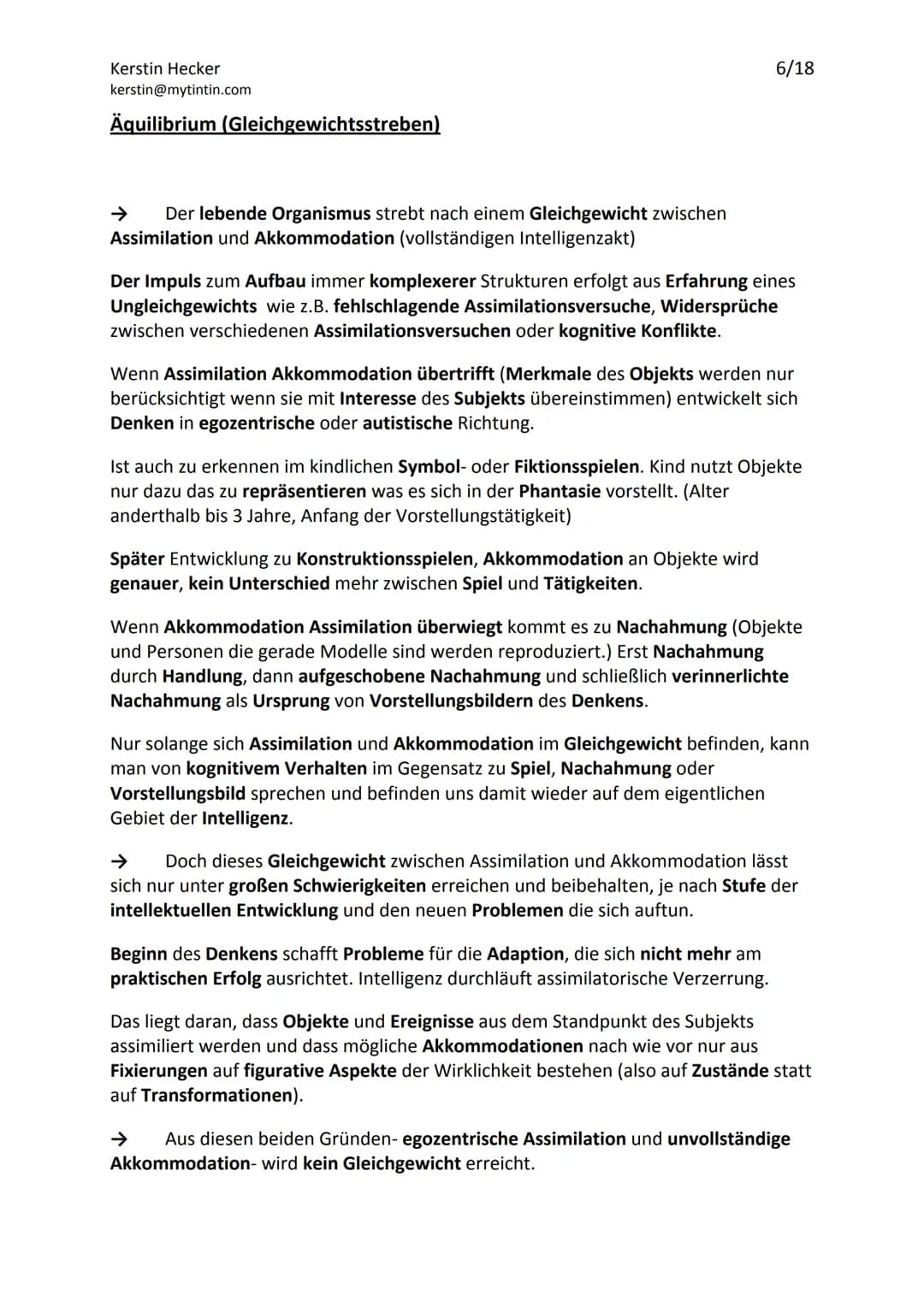 Jean Piagets Theorie der geistigen Entwicklung
Die Theorie Jean Piagets, geht davon aus, dass menschliche Erkenntnis durch aktives
Handeln u