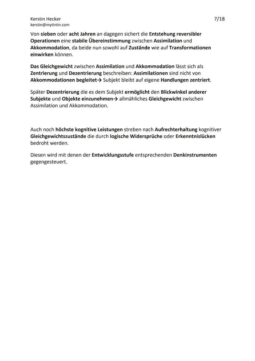 Jean Piagets Theorie der geistigen Entwicklung
Die Theorie Jean Piagets, geht davon aus, dass menschliche Erkenntnis durch aktives
Handeln u
