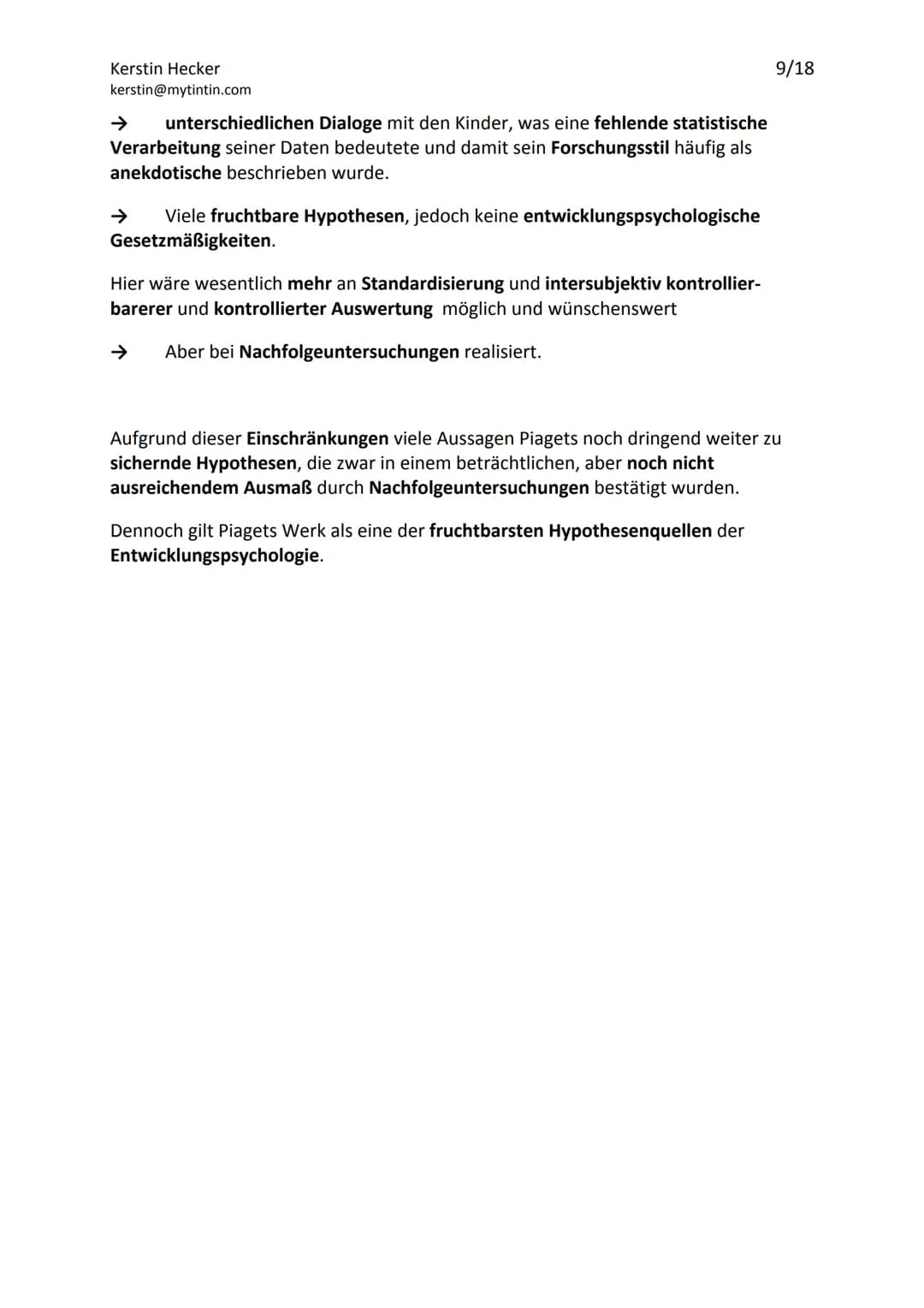 Jean Piagets Theorie der geistigen Entwicklung
Die Theorie Jean Piagets, geht davon aus, dass menschliche Erkenntnis durch aktives
Handeln u