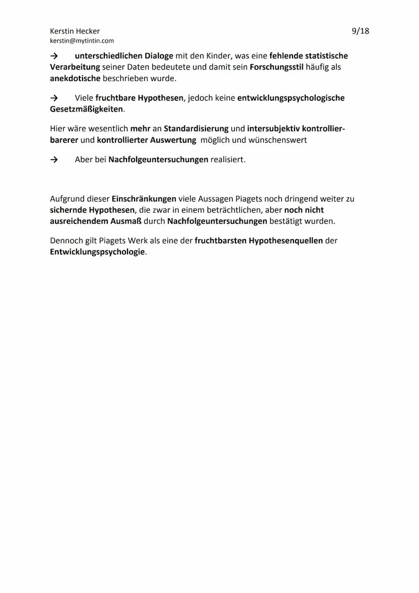 Jean Piagets Theorie der geistigen Entwicklung
Die Theorie Jean Piagets, geht davon aus, dass menschliche Erkenntnis durch aktives
Handeln u