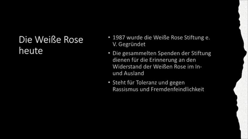 Spazzacantant
Die Weiße
Rose Inhaltsangabe
●
Was ist die Weiße Rose?
Wie kam es zu dem Namen Weiße Rose?
Mitglieder der Weißen Rose
• Wie en