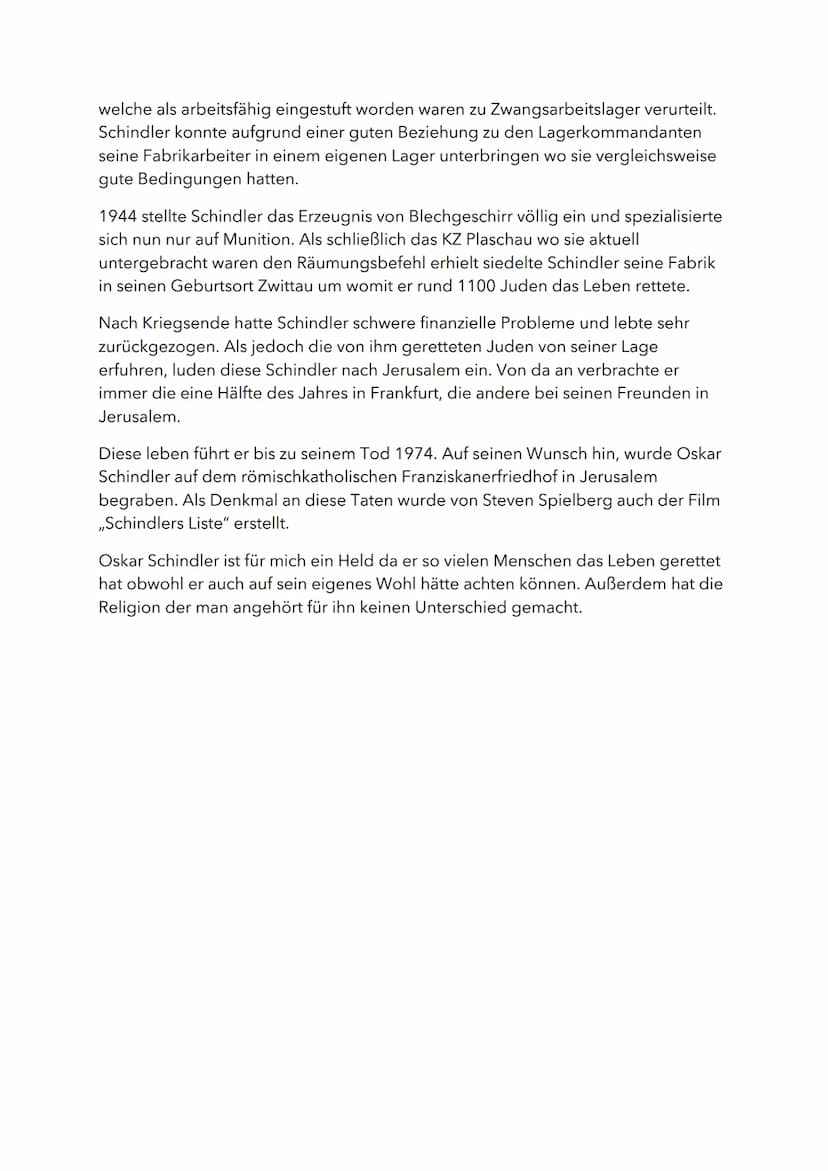 Oskar Schindler
Oskar Schindler wurde am 28. April 1908 in Zwittau, dem heutigen Tschechien
geboren. Seine Eltern hießen Johann und Franzisk