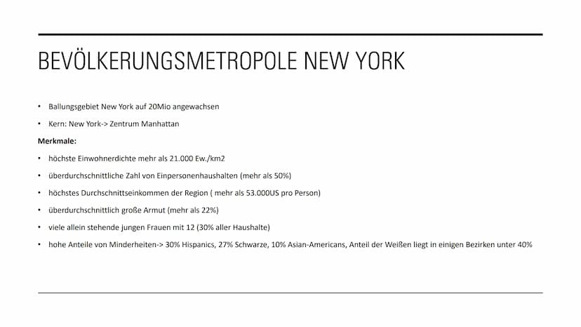 GLOBAL CITY
NEW YORK
ist mit 8.804.190 Einwohner die größte Stadt
der Vereinigten Staaten und eine der größten
Städte der Welt. GLIEDERUNG
1