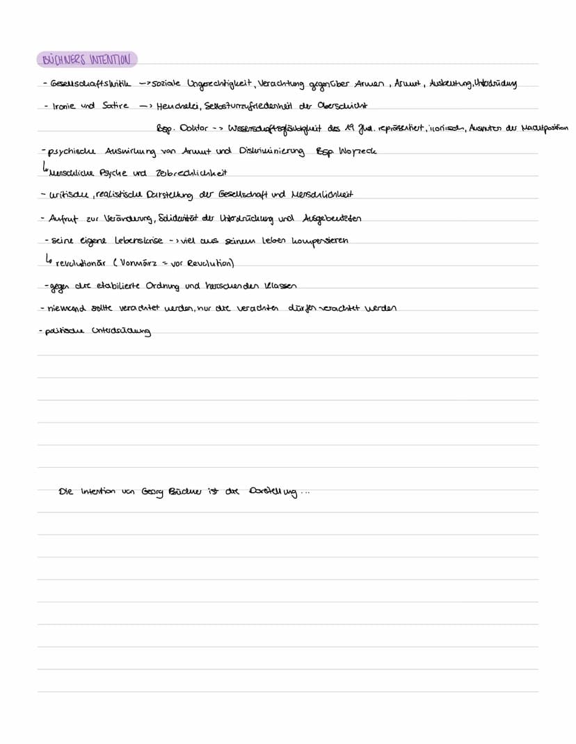 WOYZEK Materialist, van Pauperisuus geprägt, Anti-Held
-naiv
-Eigersucht
-extreuer Leistungsdruck
-verwirst, Probleme, Zweifel -> psychisch 