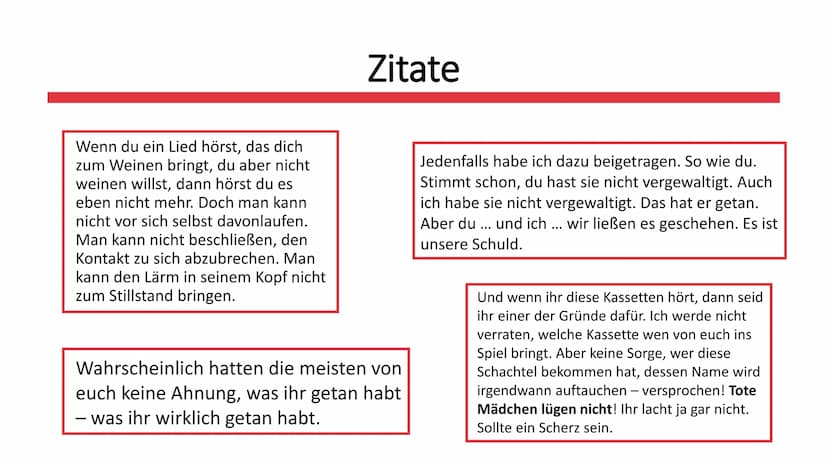 Tote Mädchen
lügen nicht
Von Jay Asher
JAY ASHER
TOTE
MÄDCHEN
111
LÜGEN
NICHT
cbt Allgemeines zum Buch
• Inhaltsangabe
Personen + Charakteri