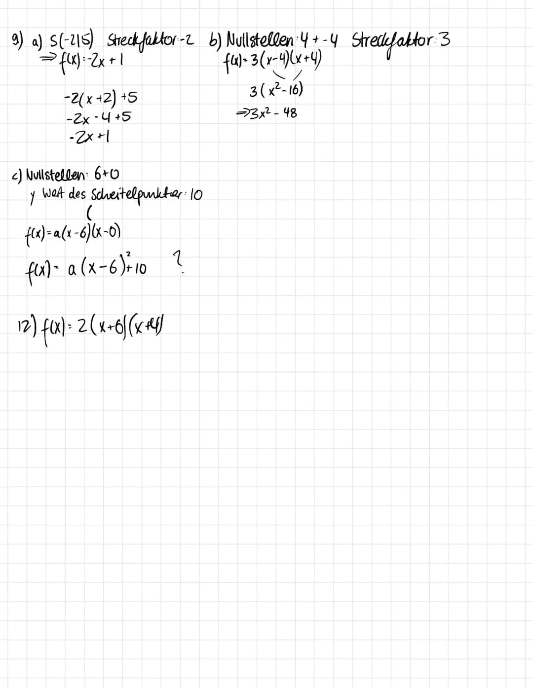 Lernzettel Mathe (5.10.2022)
Lineare Funktionen:
f(x)=mx+by-Achsenabschnitt
↑
steigung
m² a
Nullstelle ausrechnen:
0=mx+b
Punkt-Steigungs-Fo