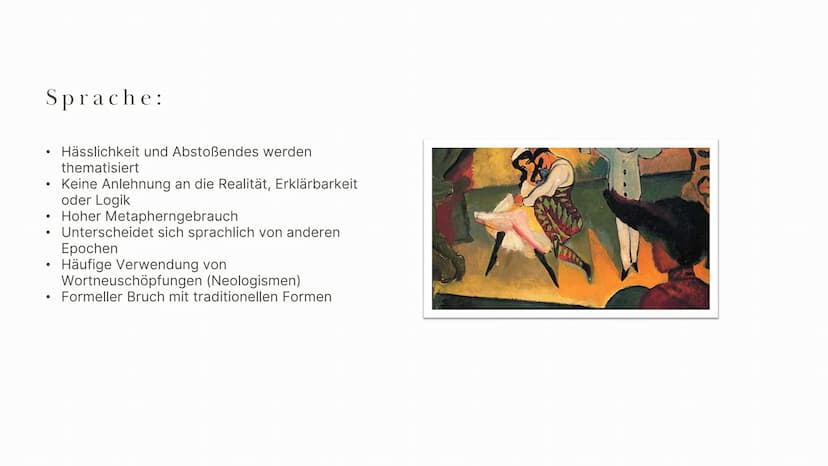Expressionismus
Chiara, Fiona, Aynur, Ksenia 01 Begriffsklärung
02
03
04
Historischer Kontext
Zeitliche Einordnung
Themen und Motive
Inhalts