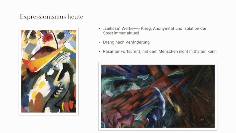 Expressionismus
Chiara, Fiona, Aynur, Ksenia 01 Begriffsklärung
02
03
04
Historischer Kontext
Zeitliche Einordnung
Themen und Motive
Inhalts