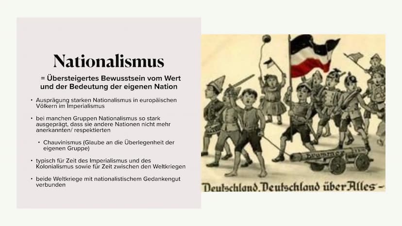 Ursachen und Charakter
des ersten Weltkriegs Ursachen des
ersten Weltkriegs
1. Imperialismus
2. Nationalismus
3. Militarismus
4. Besondere B