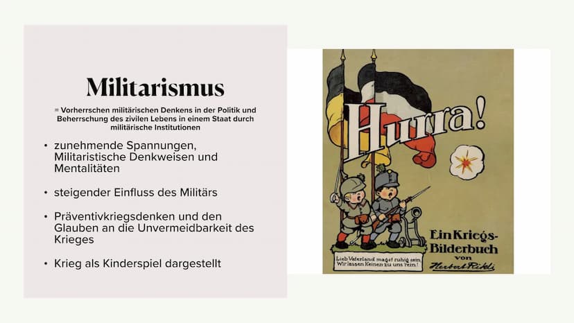 Ursachen und Charakter
des ersten Weltkriegs Ursachen des
ersten Weltkriegs
1. Imperialismus
2. Nationalismus
3. Militarismus
4. Besondere B