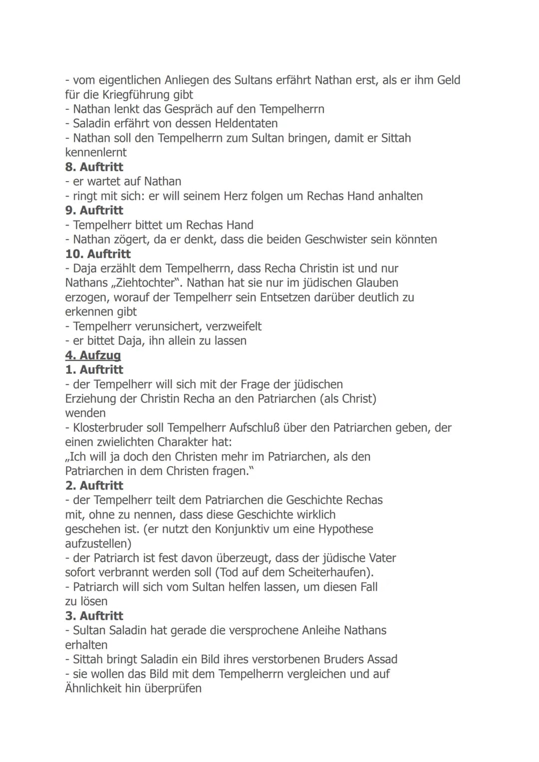 Nathan der Weise
1. Aufzug
1. Auftritt
- Nathan kehrt von einer Geschäftsreise zurück
- er trifft Daja, die Gesellschafterin seiner Tochter 