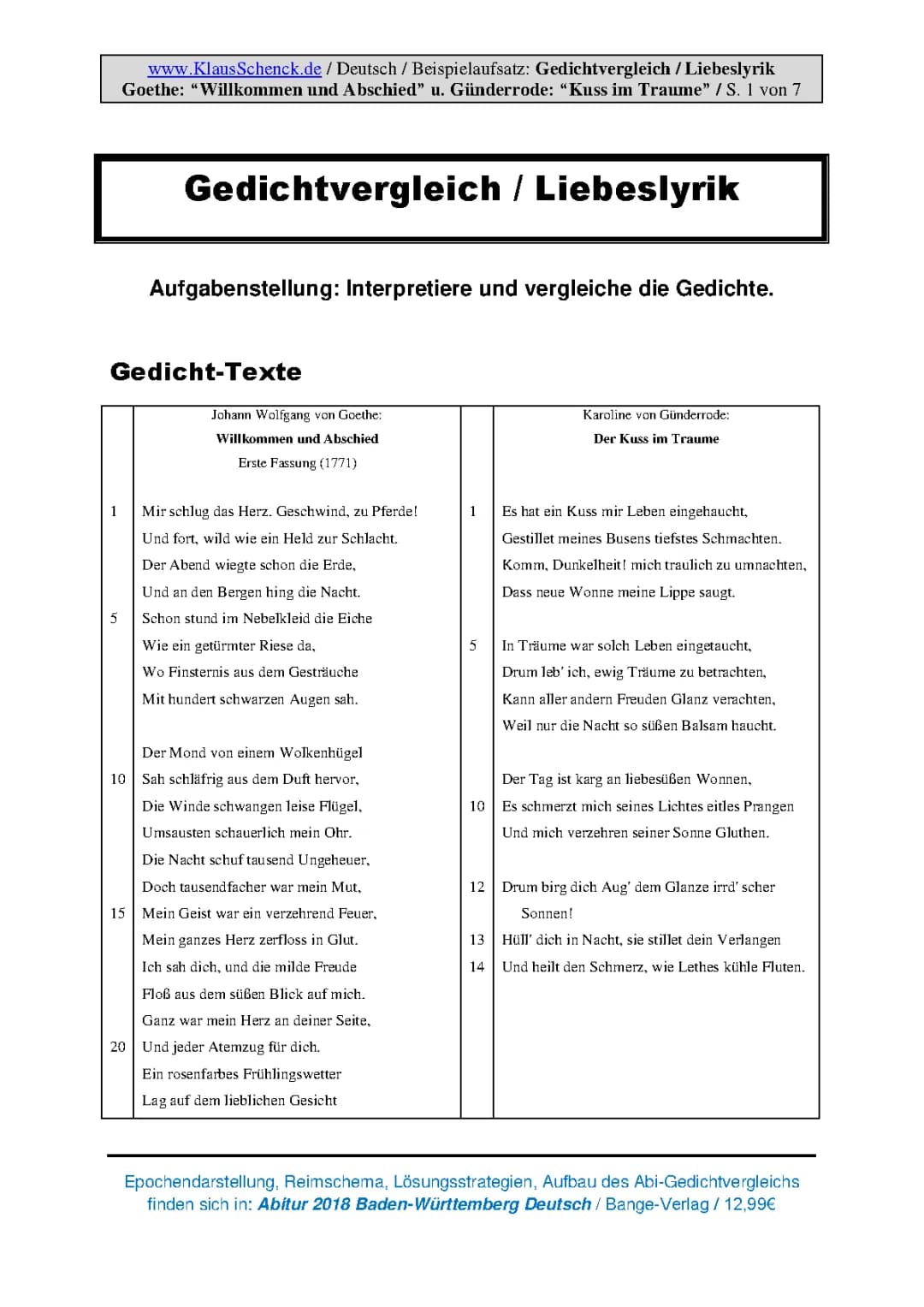 Alle Klassenarbeiten und Gedichte für das Deutsch-Abitur 2024 - Lösungen inklusive!