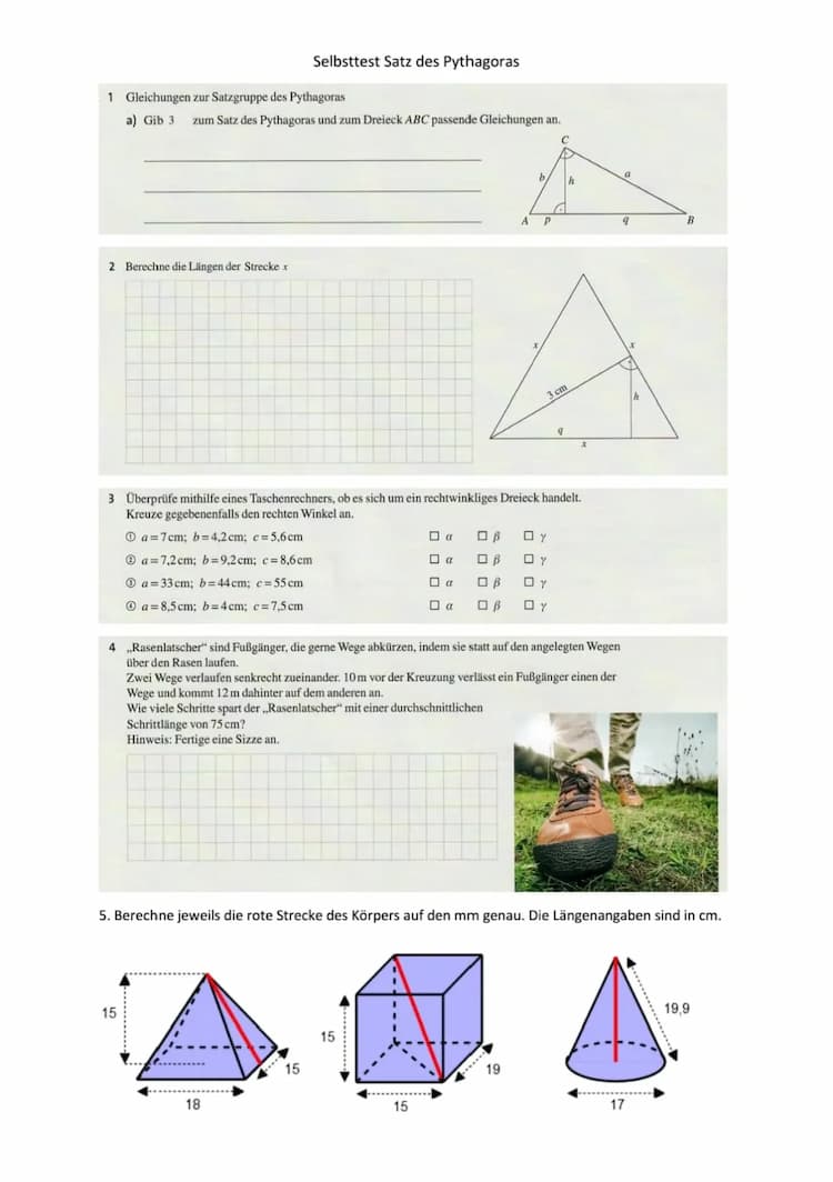 Know Test Satz des Pythagoras (mit Lösungen) thumbnail