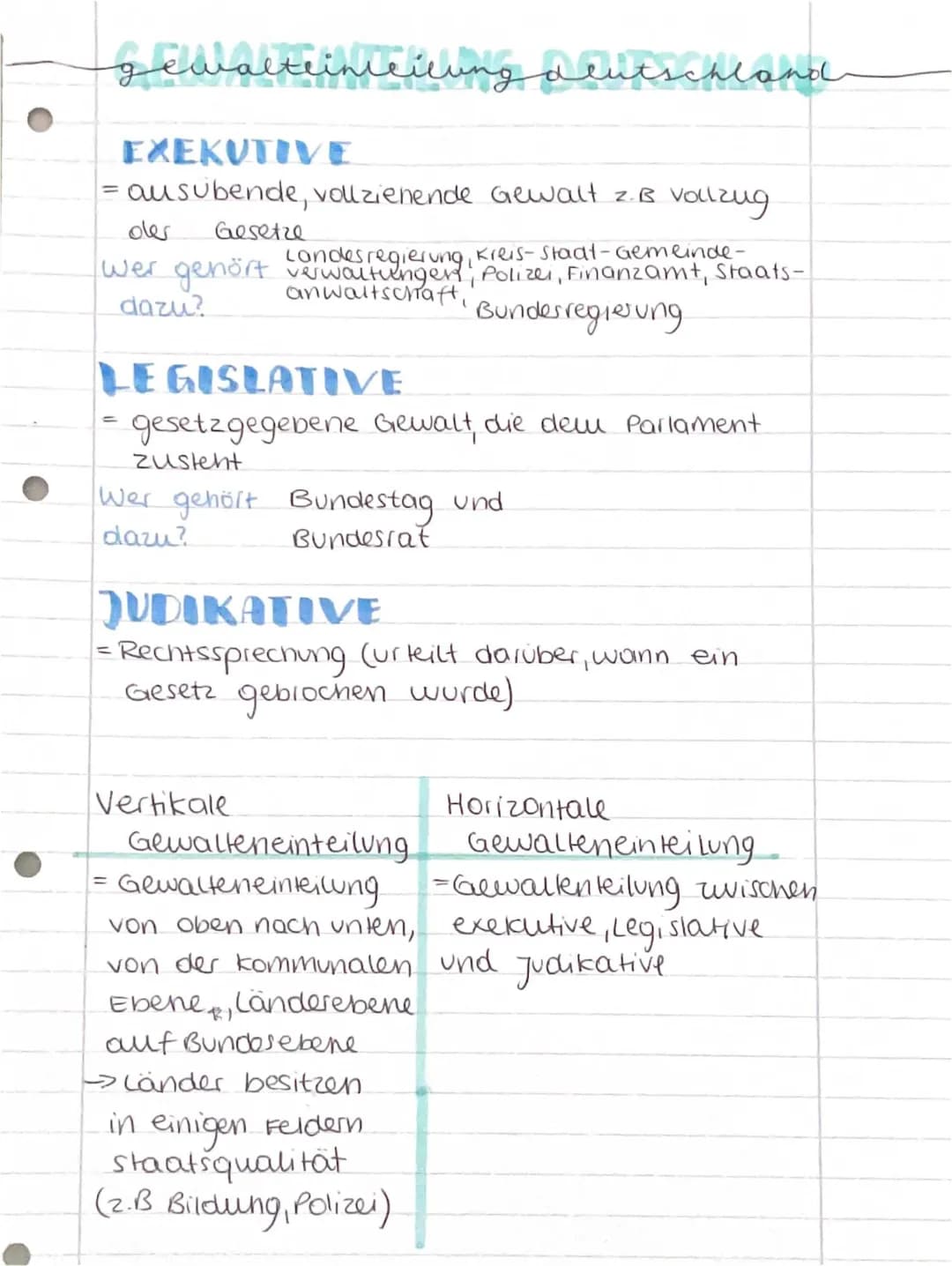 GEWALTEINTEILUNG DEUTSCHLAND