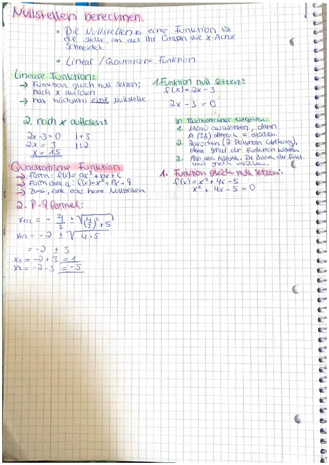 Mullstellen berechnen
9
О
Die Nullstellen to einer Funktion ist
die stelle an der Ihr Graph die X-Achse
Schneidet
Linear Quadratische Funkti