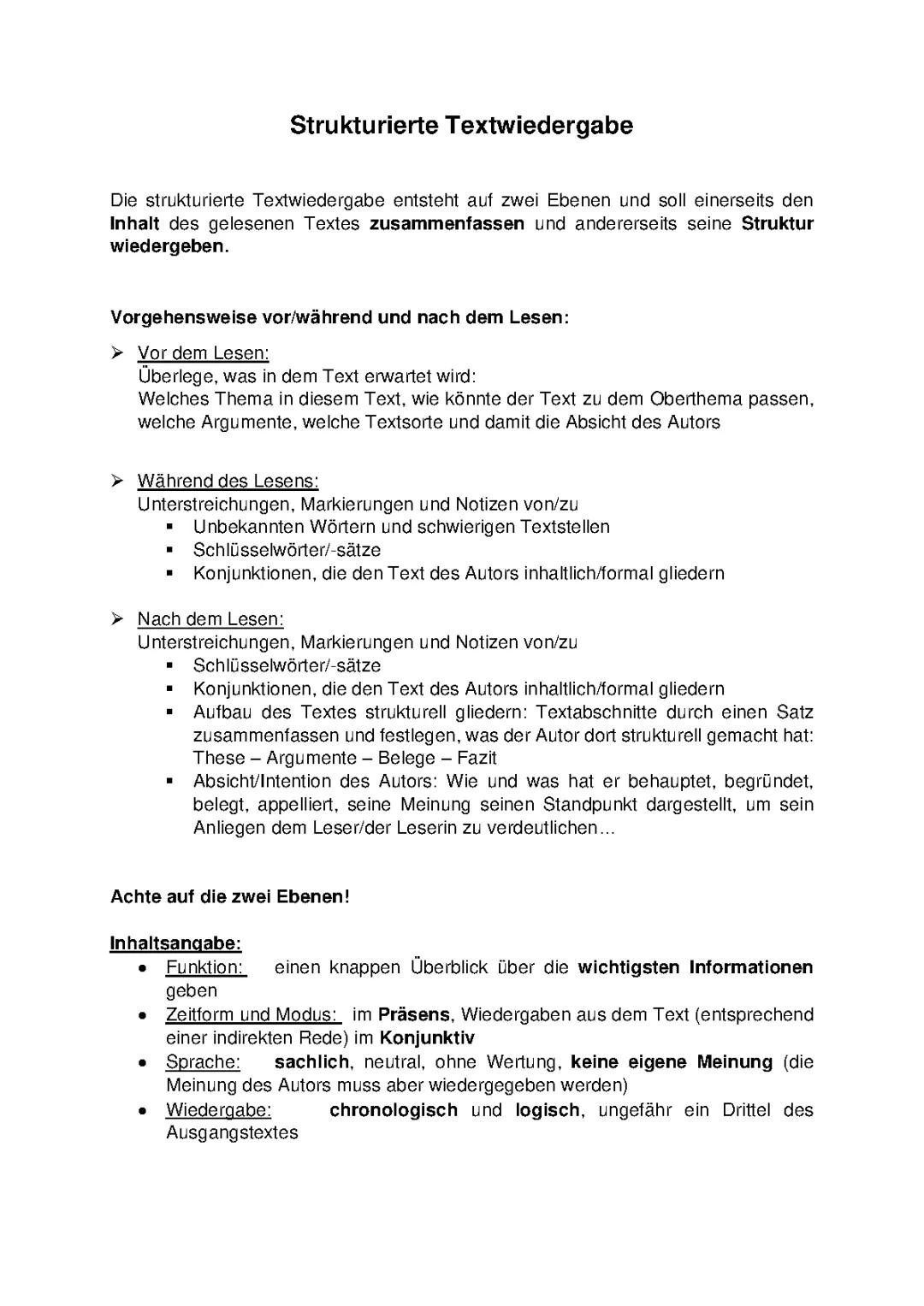 Strukturierte Textwiedergabe 