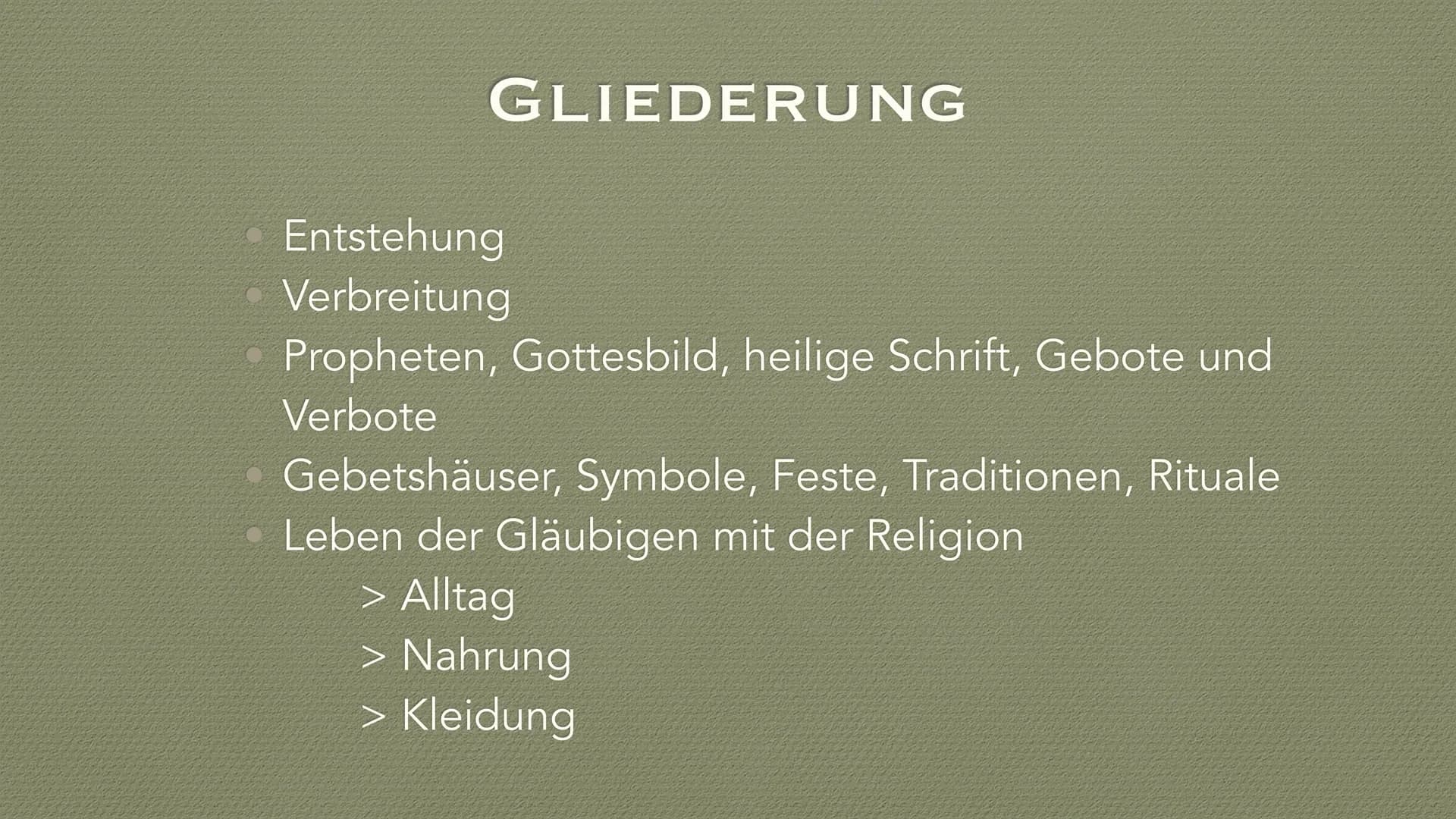 ,,VATER, IN DEINE HÄNDE LEGE
ICH MEINEN GEIST."
- JESUS VON NAZARETH DAS CHRISTENTUM
T GLIEDERUNG
Entstehung
Verbreitung
Propheten, Gottesbi