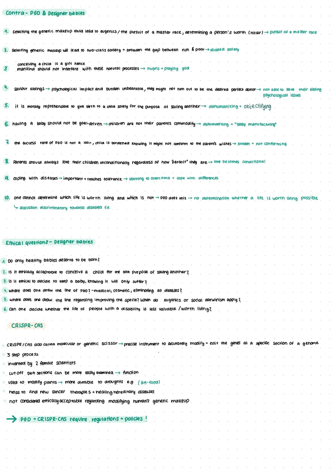 ENGLISCH LERNZETTEL
Designer babies-reproductive technology
- process of genetic selection + PGD for a higher IQ? -
PGD: (pre-implantation g