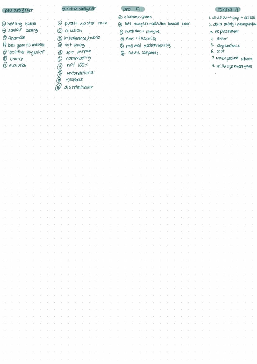 ENGLISCH LERNZETTEL
Designer babies-reproductive technology
- process of genetic selection + PGD for a higher IQ? -
PGD: (pre-implantation g