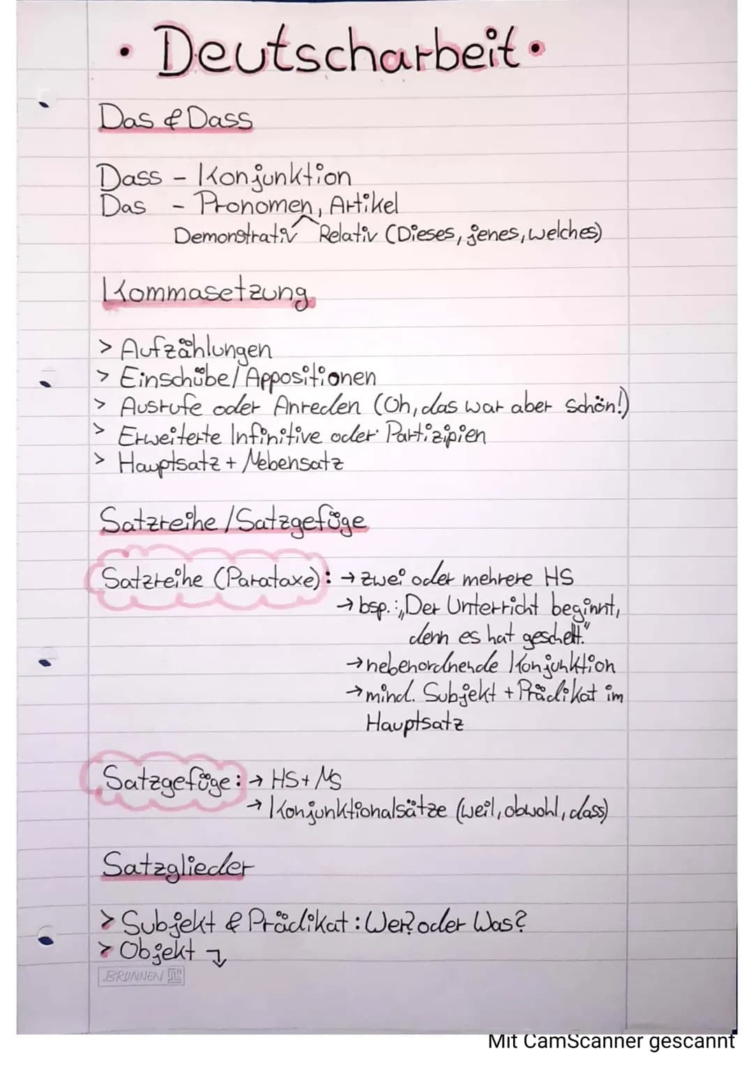 • Deutscharbeit.
Das & Dass
Dass - Konjunktion.
Das - Pronomen, Artikel
Demonstrativ Relativ (Dieses, jenes, welches)
Kommasetzung
> Aufzähl