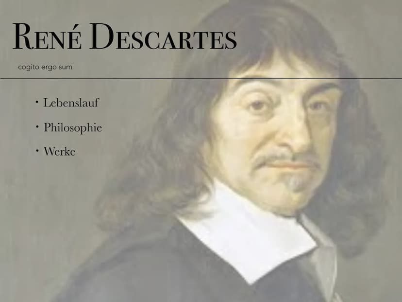 RENÉ DESCARTES
cogito ergo sum
Ein Philosoph, ein Mathematiker
und ein Wissenschafter.
Jolina Moeckel RENÉ DESCARTES
cogito ergo sum
• Leben