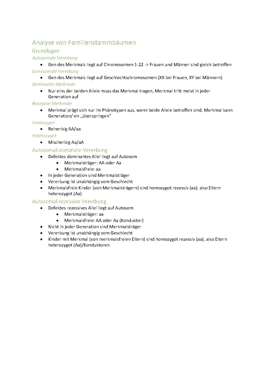 Analyse von Familienstammbäumen