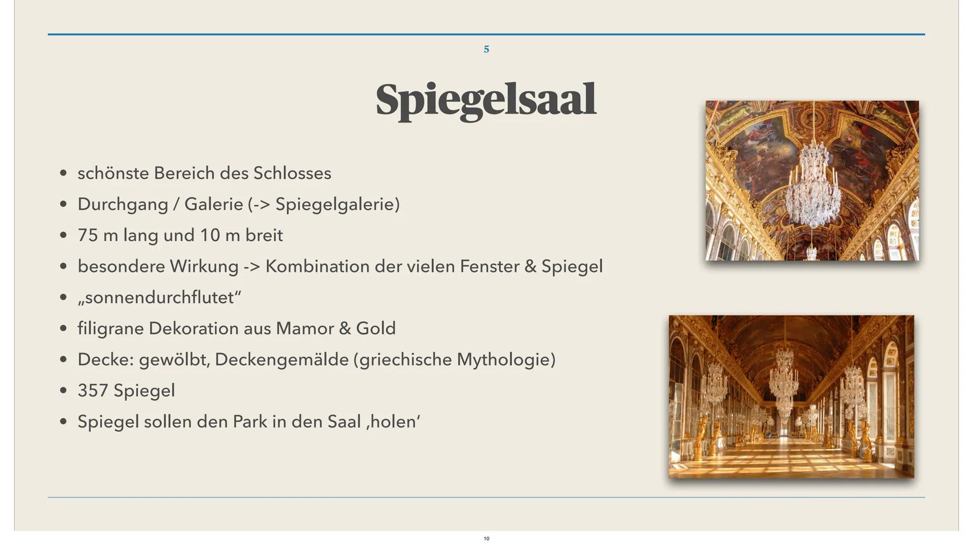 103000
424
in
Schloss Versailles
FLORE 1. Allgemeine Informationen
2. Baustil: Französische Barockarchitektur
3. Vorgeschichte / Zweck
4. Ga
