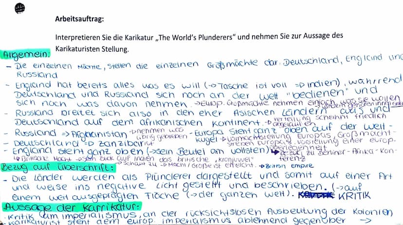 Eine Karikatur zum Imperialismus analysieren
AFRICA
GERMAN
CV
ANZIGAR
INDIA
BRITISH
GRAB-BAG
Ay
,,The World's
Plunderers", US-
amerikanische