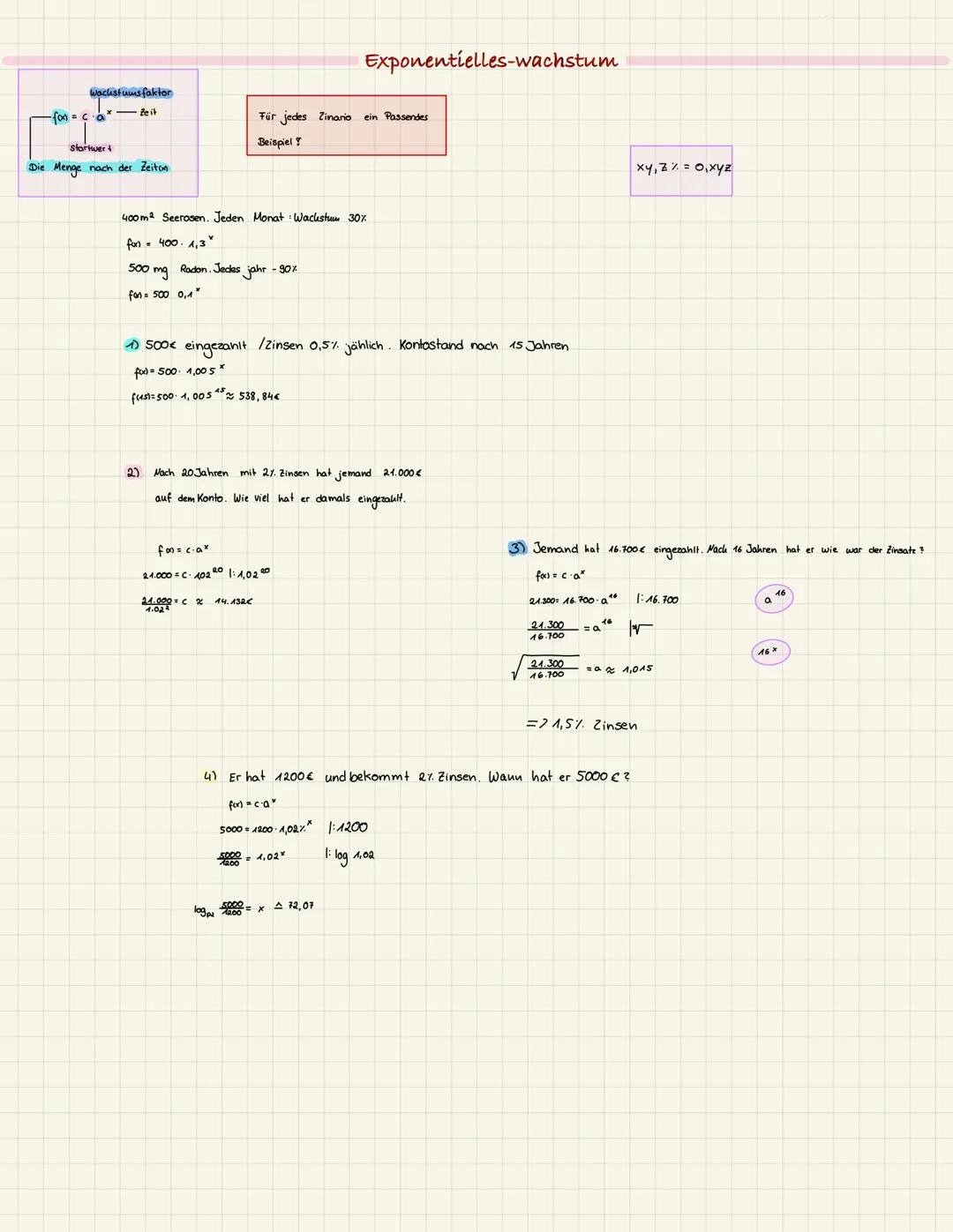 # Exponentielles-wachstum

Wachstums faktor
-for-ca
Zeit

Starkuer 4

Die Menge nach der Zeiton

Für jedes Zinario ein Passendes

Beispiel!
