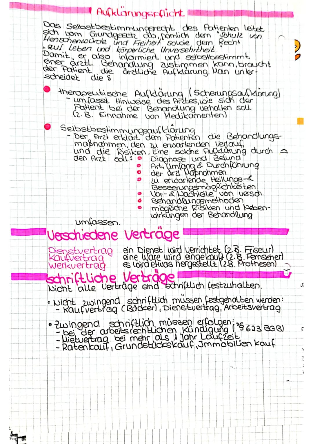 4. Behandlungs-
vertrag

• Ein Behandlungsvertrag regelt das Verhältnis
loischen Patient und Arzt. Er kommt bei:
-> Terminvergabe
-> Behandl