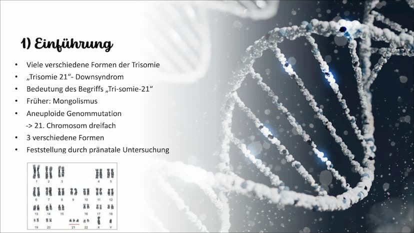 Genetik
Die Erbkrankheit „Trisomie 21"
Weronika Konopka 10a- Biologie Gliederung
1. Einführung
2. Erklärung
3. äußerliche Merkmale
3.1. gesu