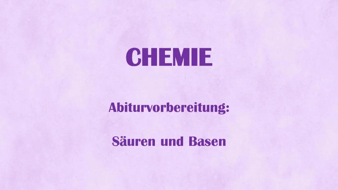 Säuren und Basen in der Chemie: Eine einfach verständliche Zusammenfassung als PDF