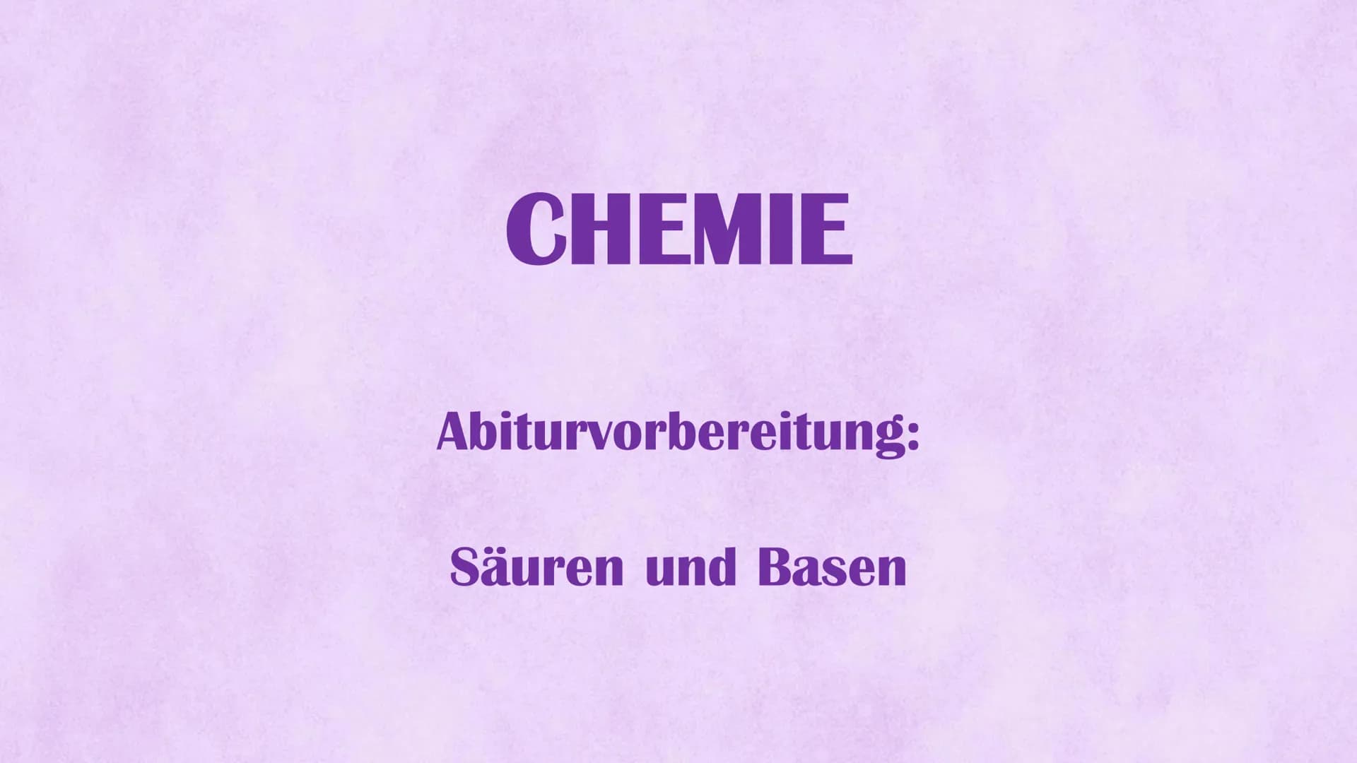 CHEMIE
Abiturvorbereitung:
Säuren und Basen SAURE-BASE-CHEMIE
1. pH-WERT - BERECHNUNGEN
a)starke, einprotonige Säure
HI + H₂O
Beilmittelstar