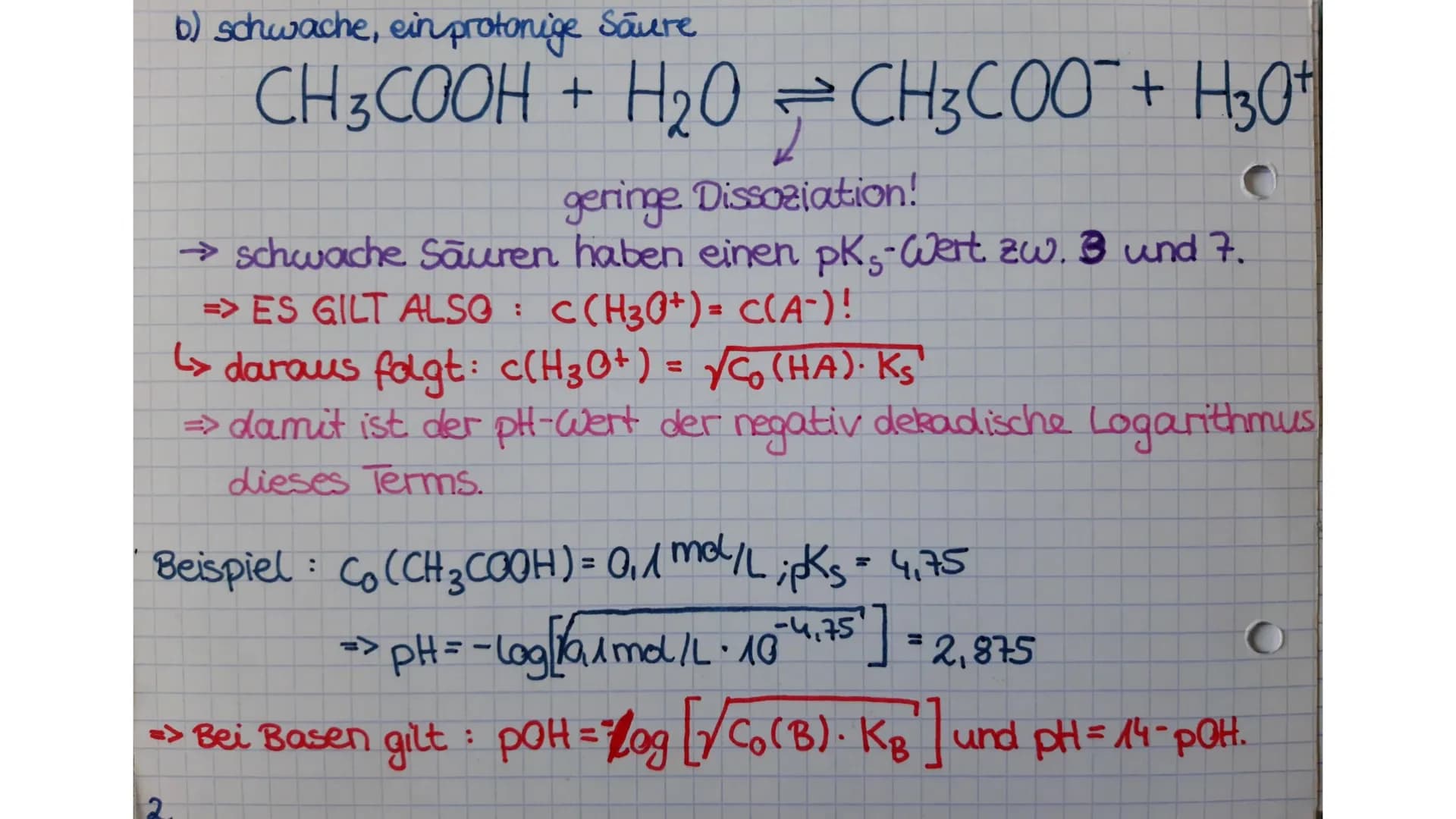 CHEMIE
Abiturvorbereitung:
Säuren und Basen SAURE-BASE-CHEMIE
1. pH-WERT - BERECHNUNGEN
a)starke, einprotonige Säure
HI + H₂O
Beilmittelstar