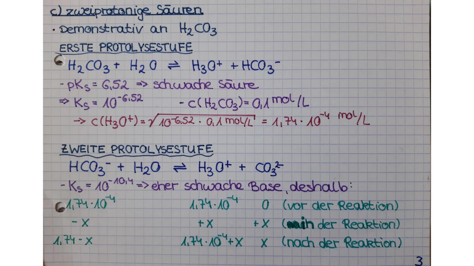 CHEMIE
Abiturvorbereitung:
Säuren und Basen SAURE-BASE-CHEMIE
1. pH-WERT - BERECHNUNGEN
a)starke, einprotonige Säure
HI + H₂O
Beilmittelstar