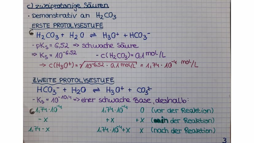 CHEMIE
Abiturvorbereitung:
Säuren und Basen SAURE-BASE-CHEMIE
1. pH-WERT - BERECHNUNGEN
a)starke, einprotonige Säure
HI + H₂O
Beilmittelstar