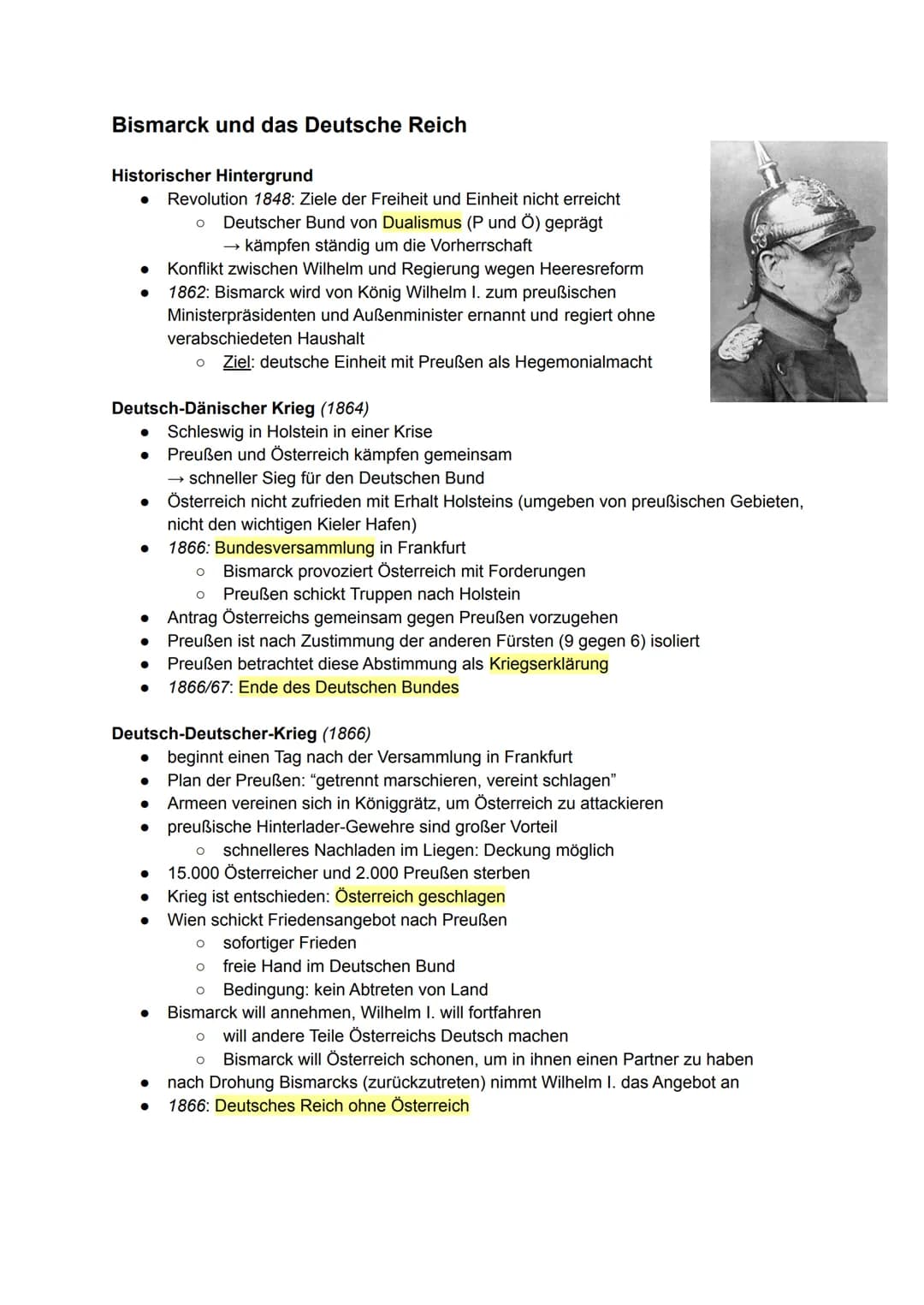 Bismarck und das Deutsche Reich
Historischer Hintergrund
Revolution 1848: Ziele der Freiheit und Einheit nicht erreicht
Deutscher Bund von D