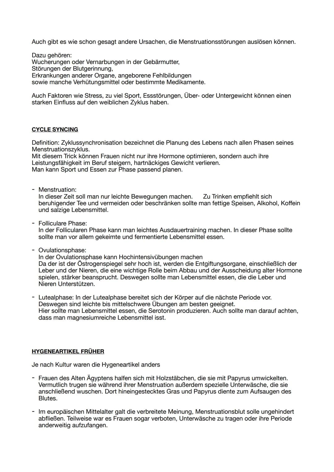 Definition:
Handout Periode
Die Periode ist eine Blutung die in der Pubertät mit der Menarche (= 1. Periode) einsetzt und in den
Menopause (