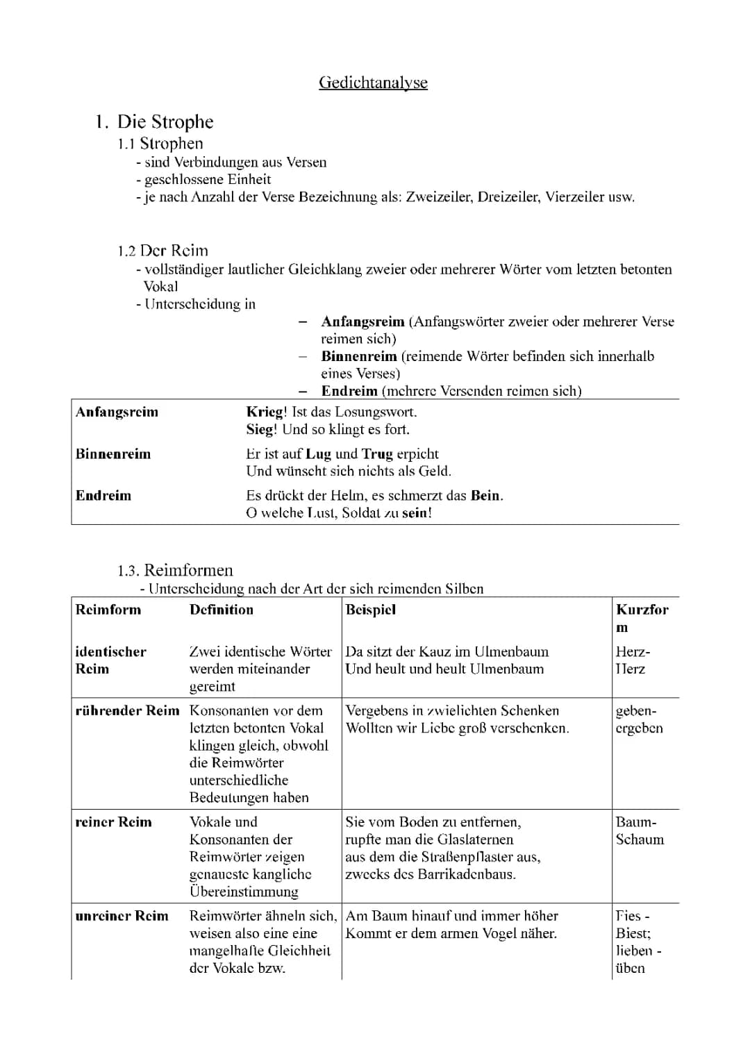 Gedichtsanalyse