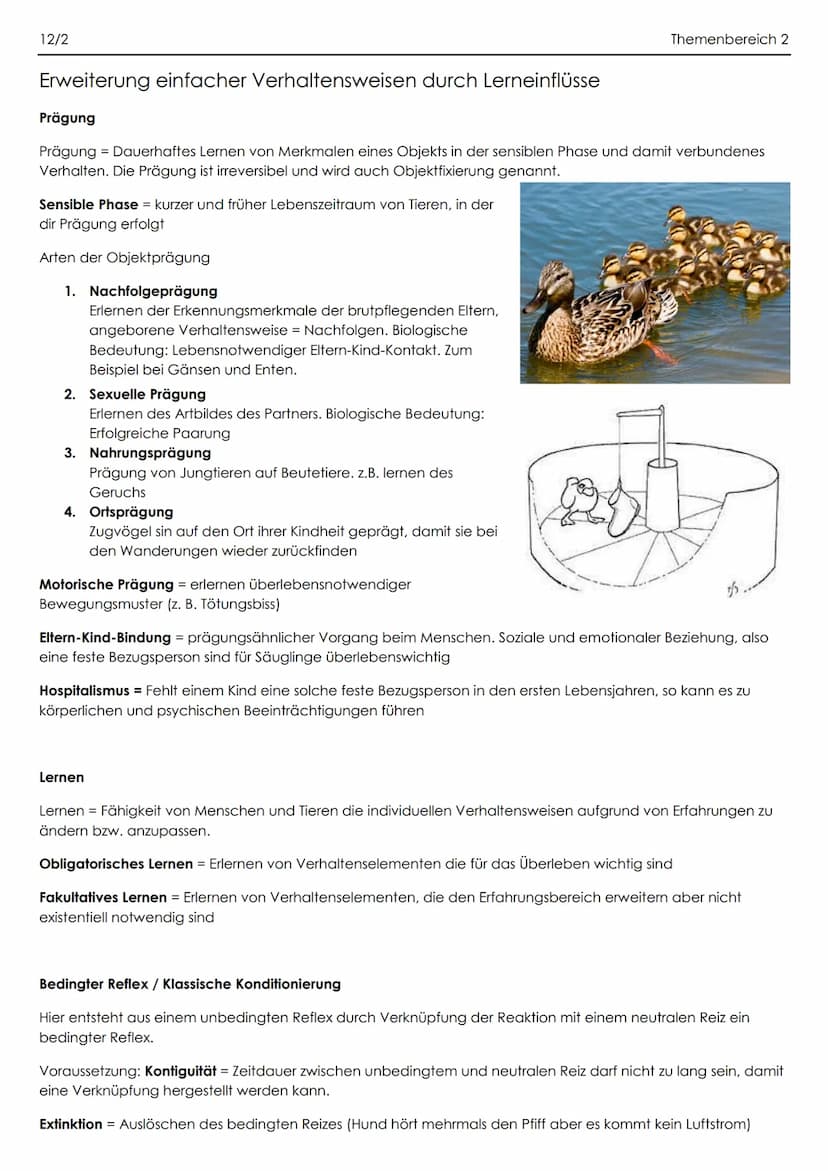 12/2
Genetisch bedingte Verhaltensweisen
Verhalten = Alle beobachtbaren sowohl agierenden als auch reagierenden Verhaltensäußerungen von
Men