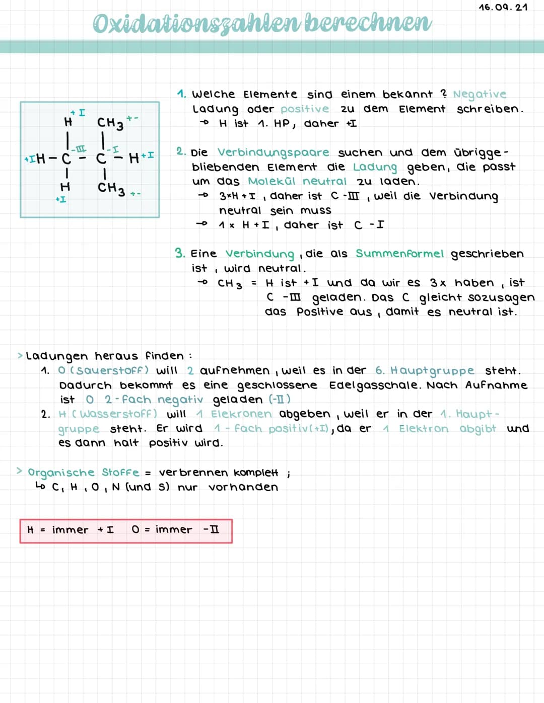 +I
H
-I
H
*IH-C с
1
+I
Oxidationszahlen berechnen
-
CH3
L
H CH3 +-
I+H.
1. Welche Elemente sind einem bekannt ? Negative
Ladung oder positiv