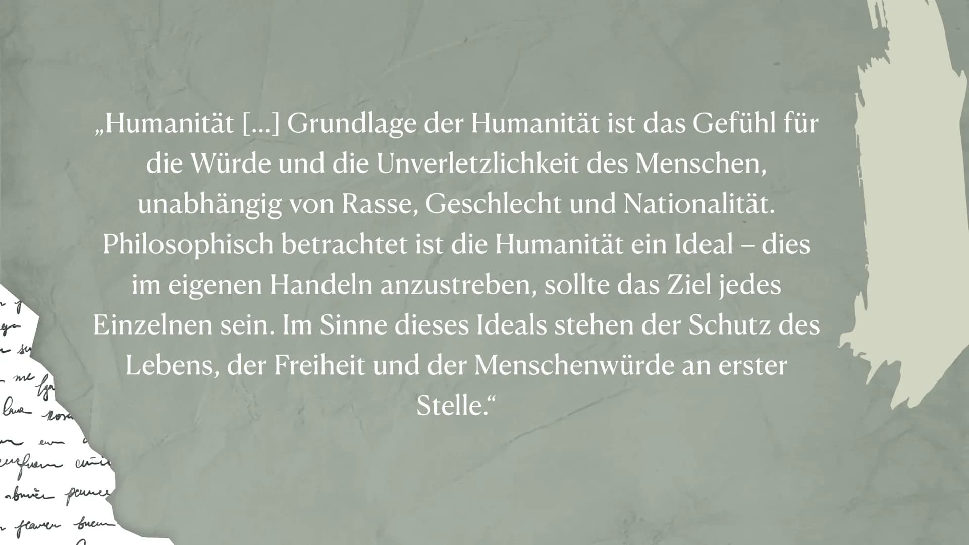 да
- me
вие
lyn
Rosa
„Humanität [...] Grundlage der Humanität ist das Gefühl für
die Würde und die Unverletzlichkeit des Menschen,
unabhängi